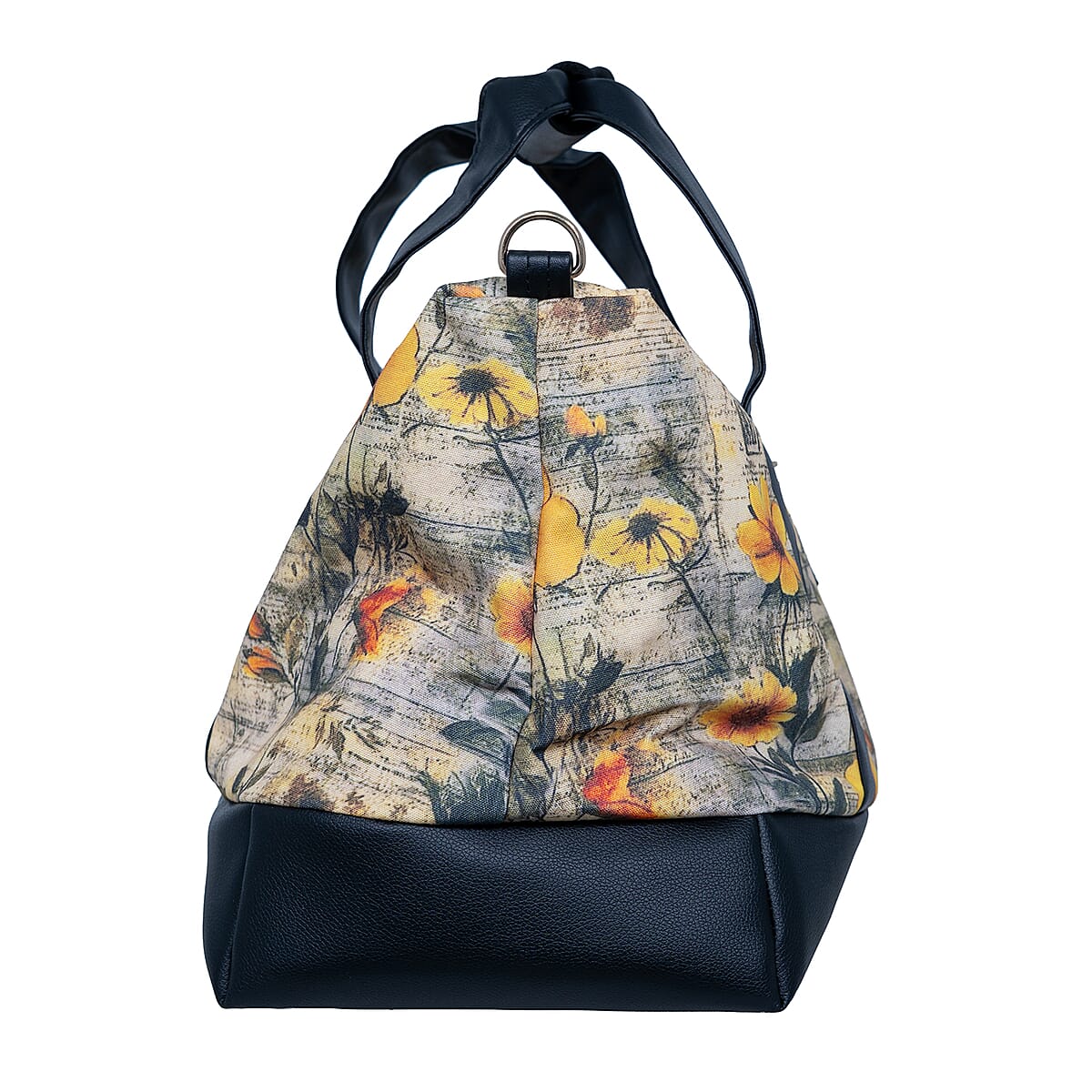 Passage Multi Color Botanical Print 60% Polyester, 10% Cotton, 30% Faux Leather Travel Duffel Bag image number 4