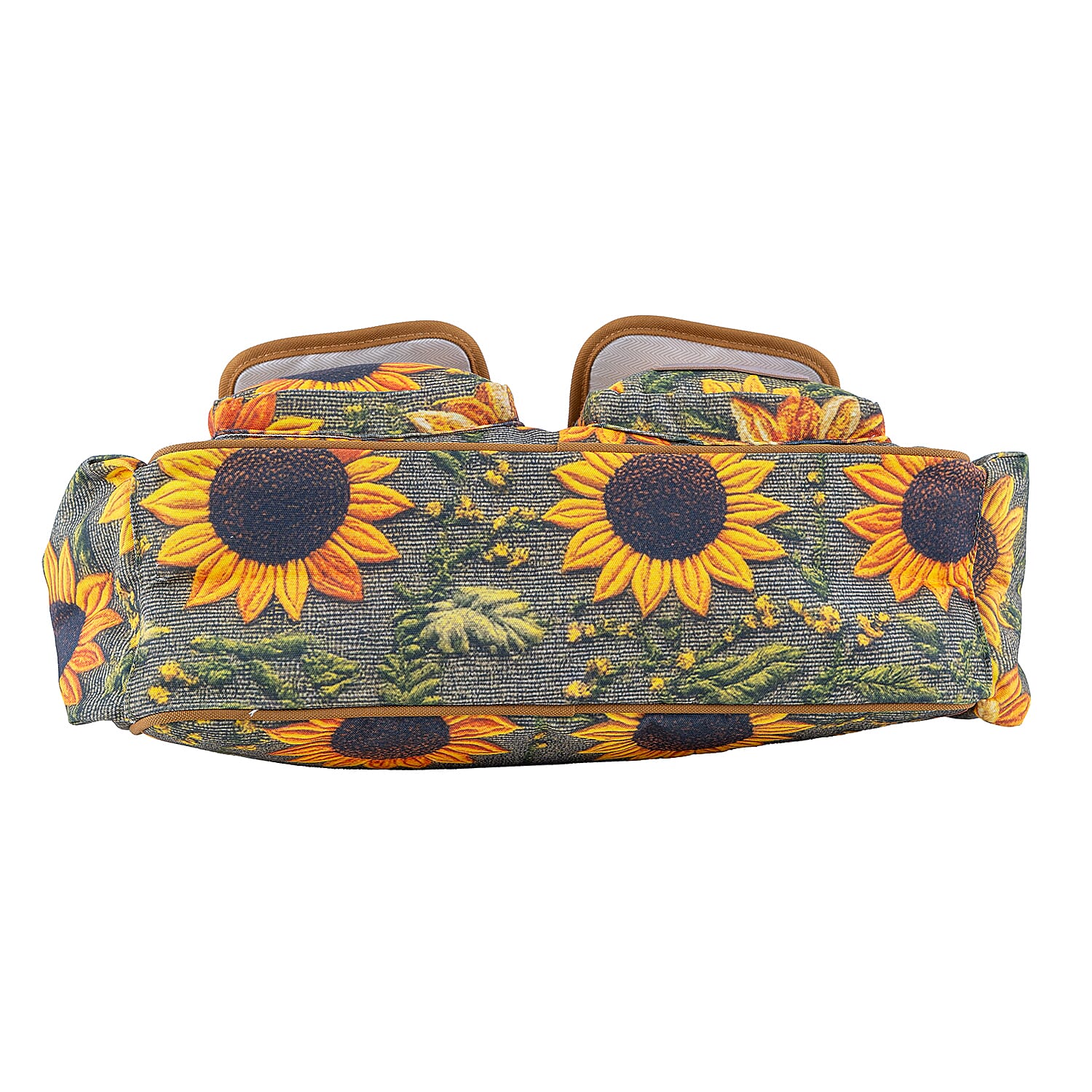 Passage Sunflower Print 65% Polyester and 35% Cotton Multi Pocket Travel Bag