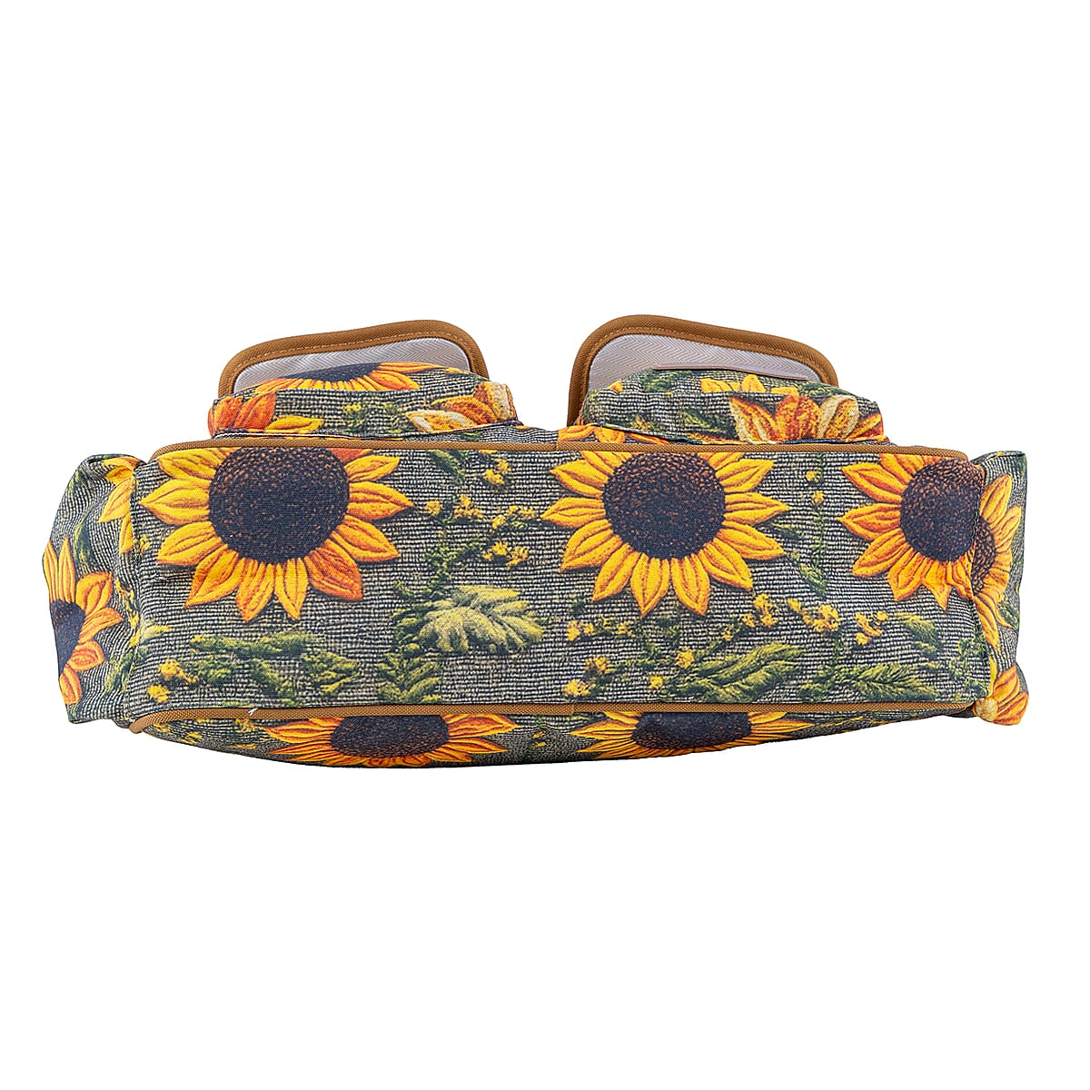 Passage Sunflower Print 65% Polyester and 35% Cotton Multi Pocket Travel Bag image number 6