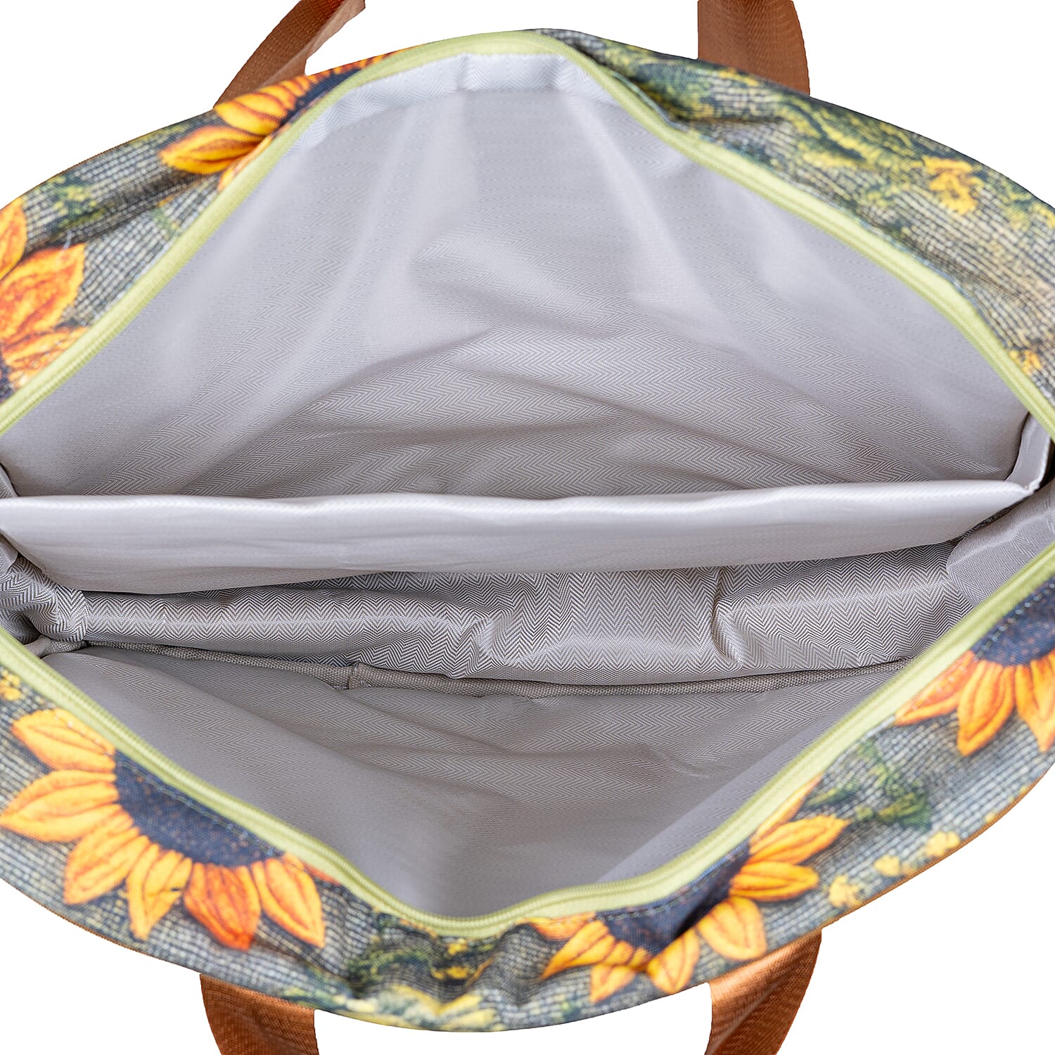 Passage Sunflower Print 65% Polyester and 35% Cotton Multi Pocket Travel Bag