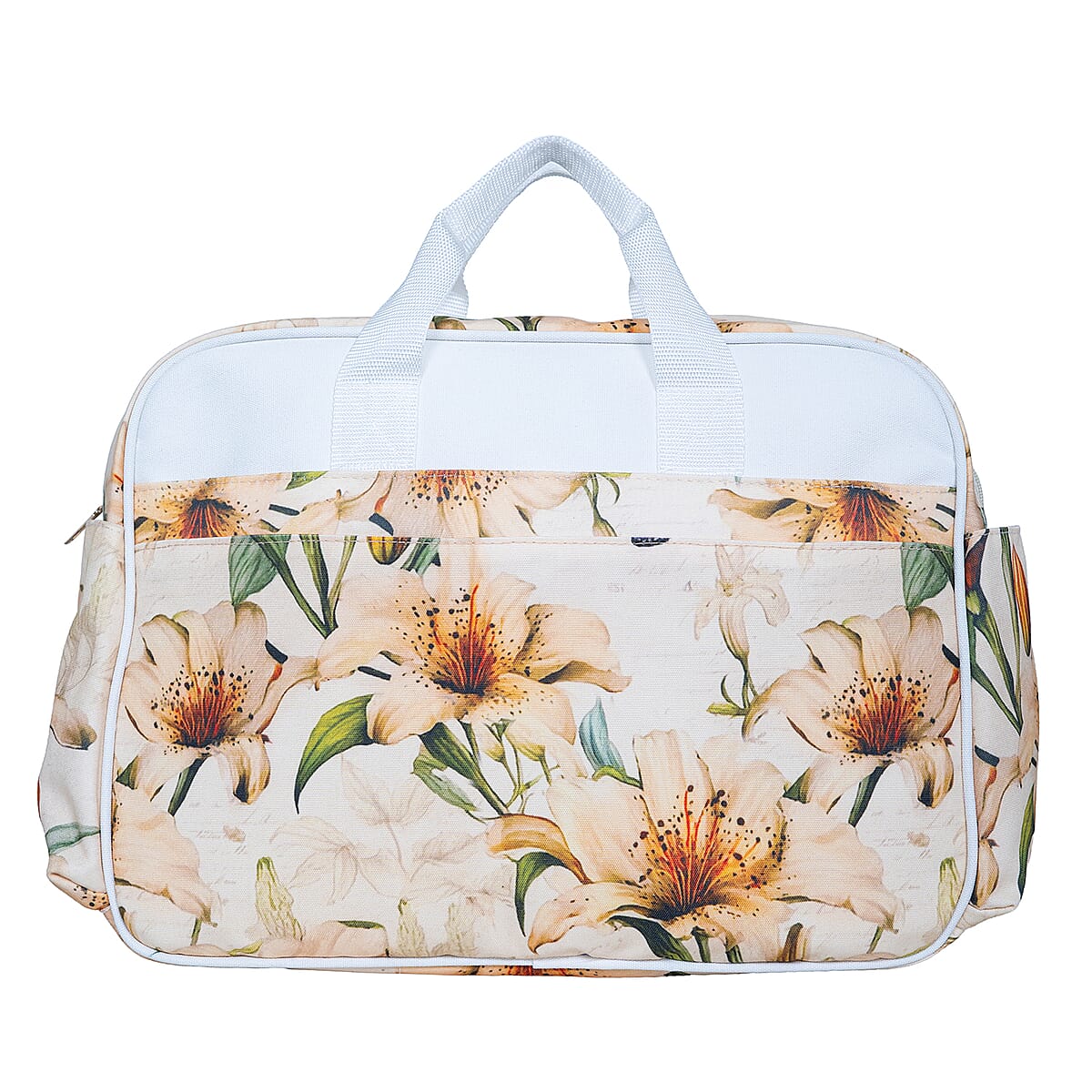 Passage Lily Print 65% Polyester and 35% Cotton Multi Pocket Travel Bag image number 5