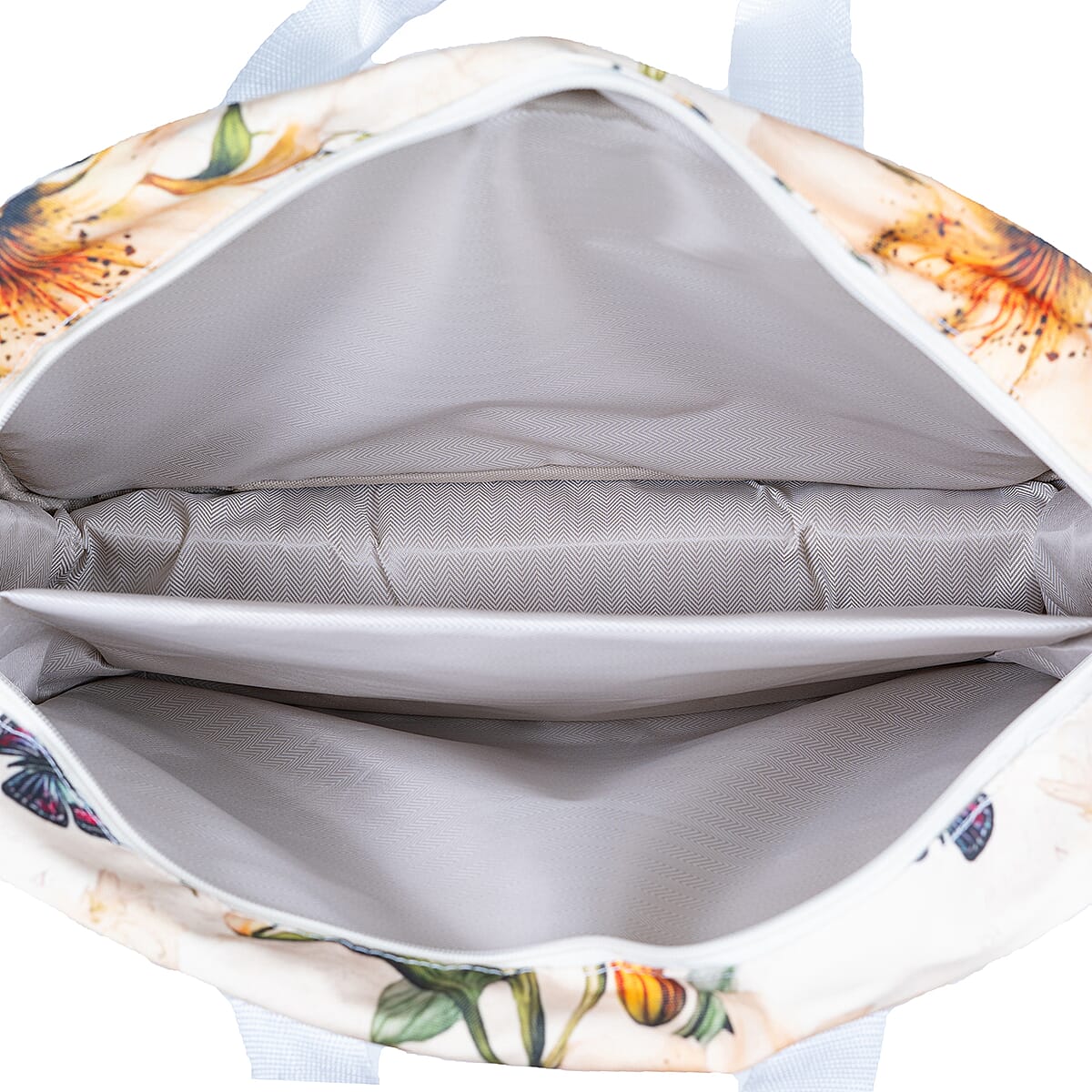 Passage Lily Print 65% Polyester and 35% Cotton Multi Pocket Travel Bag image number 7