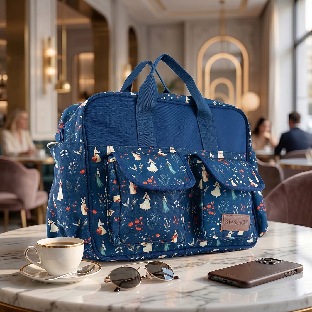 Passage Floral Girls Print 65% Polyester and 35% Cotton Multi Pocket Travel Bag image number 1
