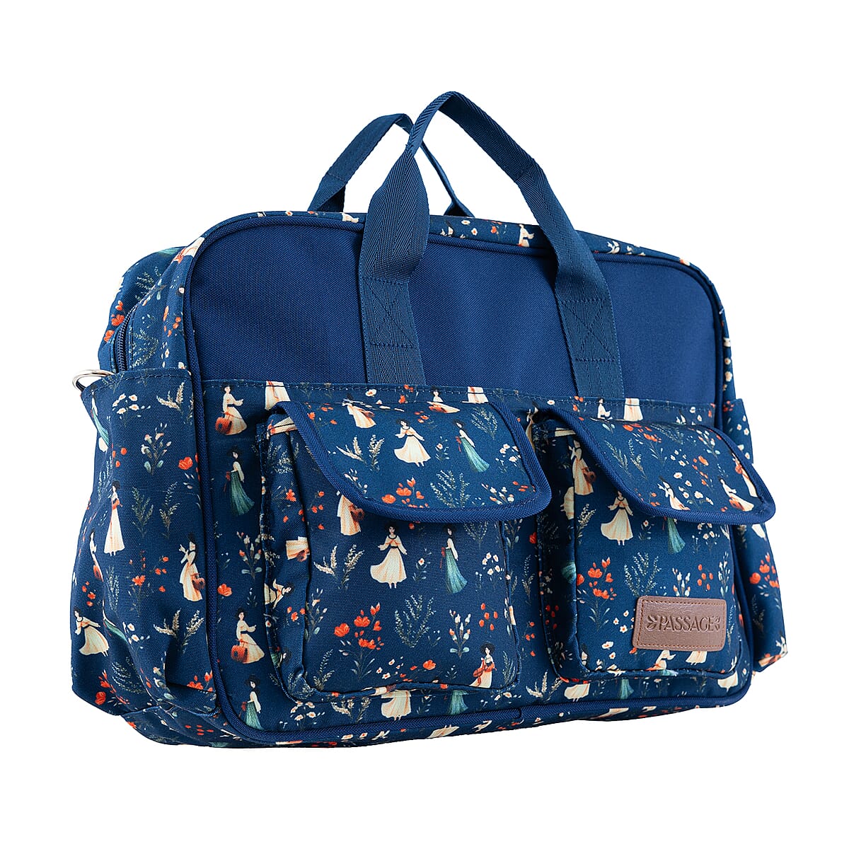 Passage Floral Girls Print 65% Polyester and 35% Cotton Multi Pocket Travel Bag image number 3