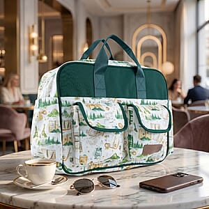 Passage Vintage Print 65% Polyester and 35% Cotton Multi Pocket Travel Bag