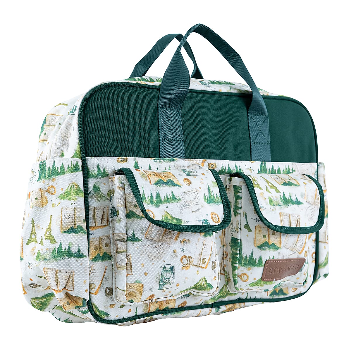 Passage Vintage Print 65% Polyester and 35% Cotton Multi Pocket Travel Bag image number 3