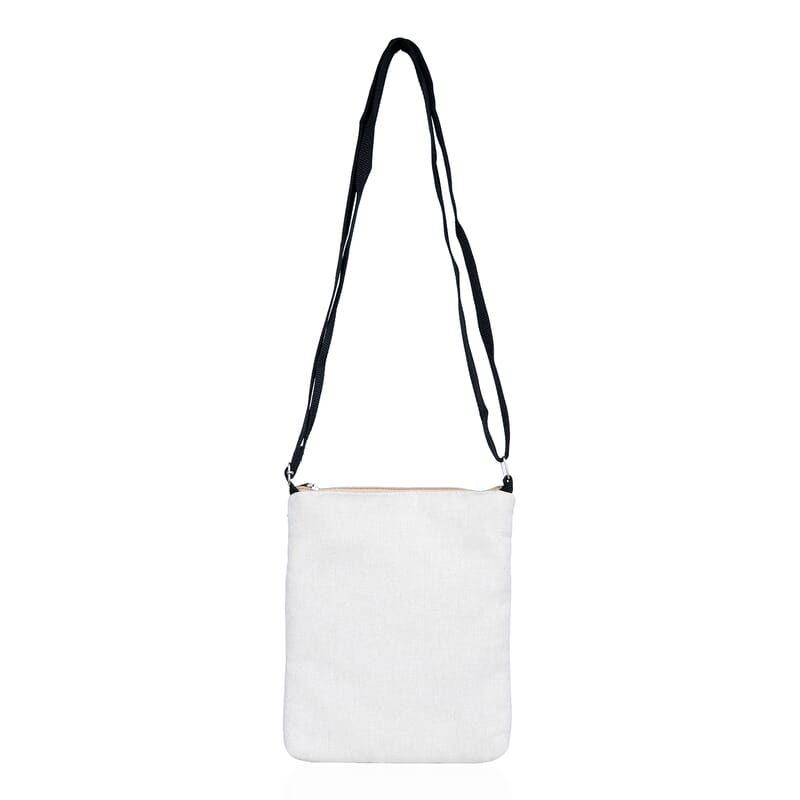 Cream Embroidery Floral Pattern Mini Shoulder Bag