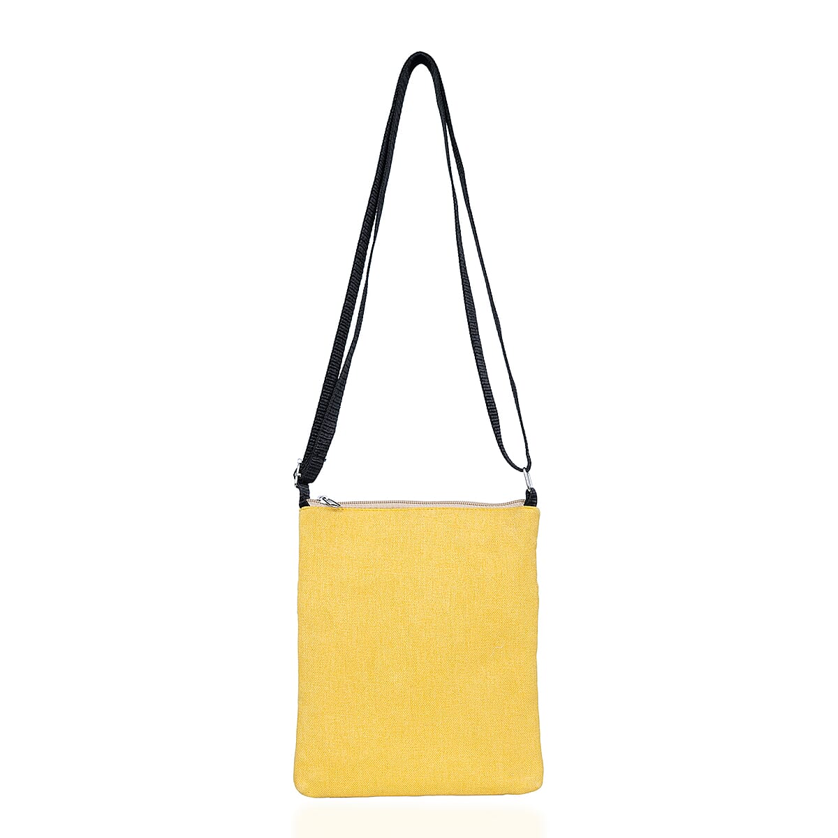 Yellow Embroidery Floral Pattern Mini Shoulder Bag image number 3