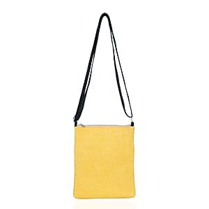Yellow Embroidery Floral Pattern Mini Shoulder Bag