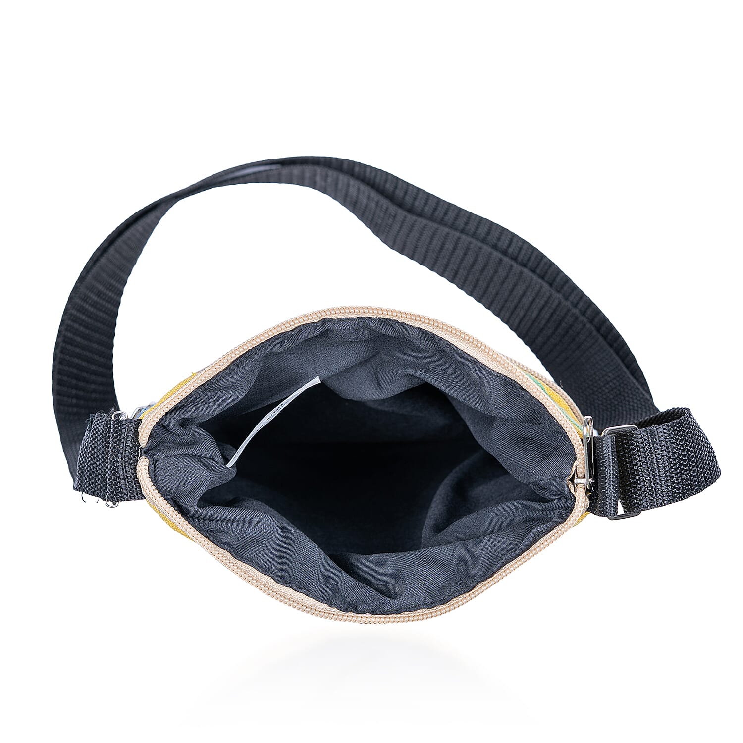 Yellow Embroidery Floral Pattern Mini Shoulder Bag