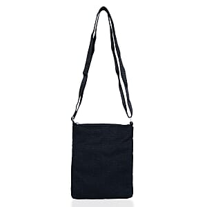 Black Embroidery Floral Pattern Mini Shoulder Bag