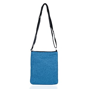 Dark Blue Embroidery Floral Pattern Mini Shoulder Bag