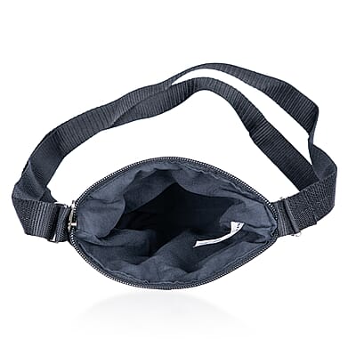 Dark Blue Embroidery Floral Pattern Mini Shoulder Bag