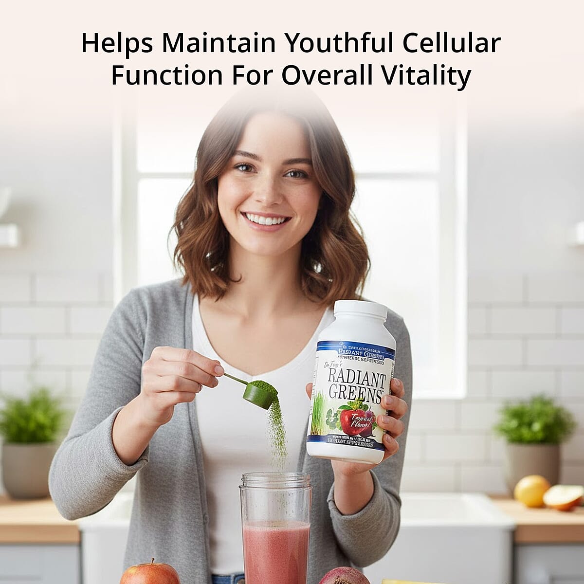 Dr. Tony Radiant Greens Powerful Superfood - Tropical Flavor (10.58oz) image number 3