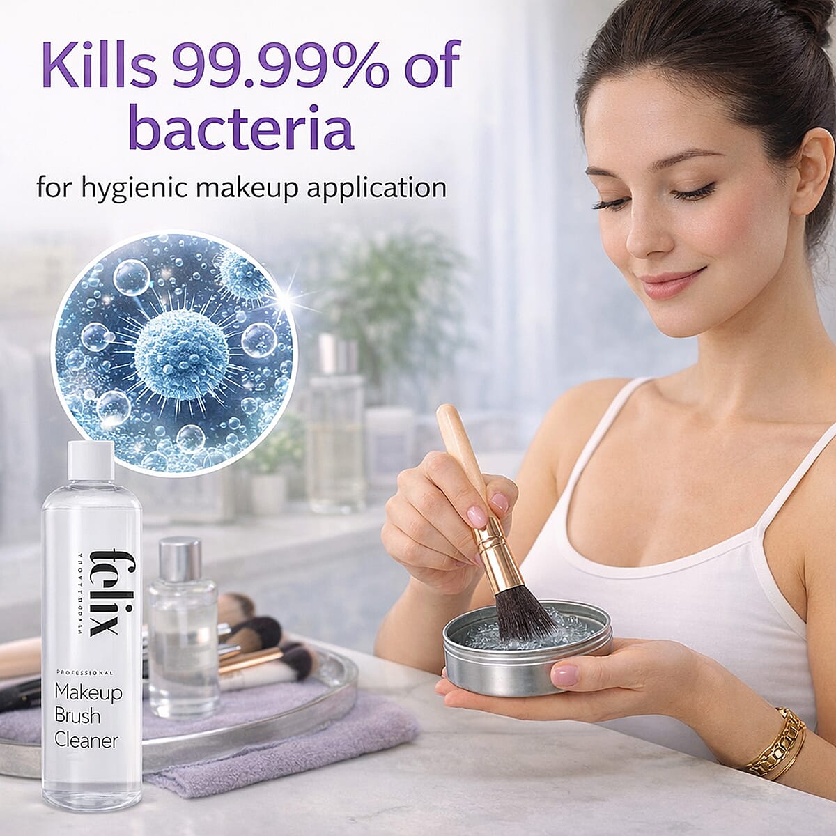 Felix Professional Make Up Brush Cleaner Solution 16Oz (Ships in 3-5 Days) image number 3