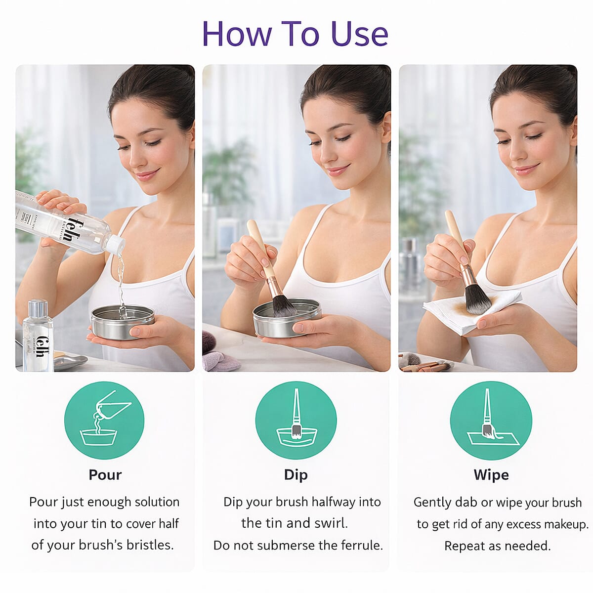 Felix Professional Make Up Brush Cleaner Solution 16Oz (Ships in 3-5 Days) image number 4