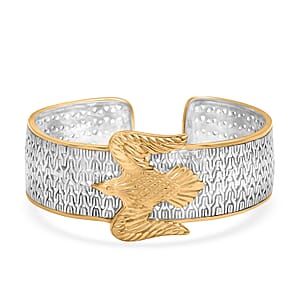 Doorbuster D'Joy Bali Legacy 22K Vermeil YG Over and Sterling Silver Tulang Naga Eagle Cuff Bracelet (7.25 In) 26 Grams