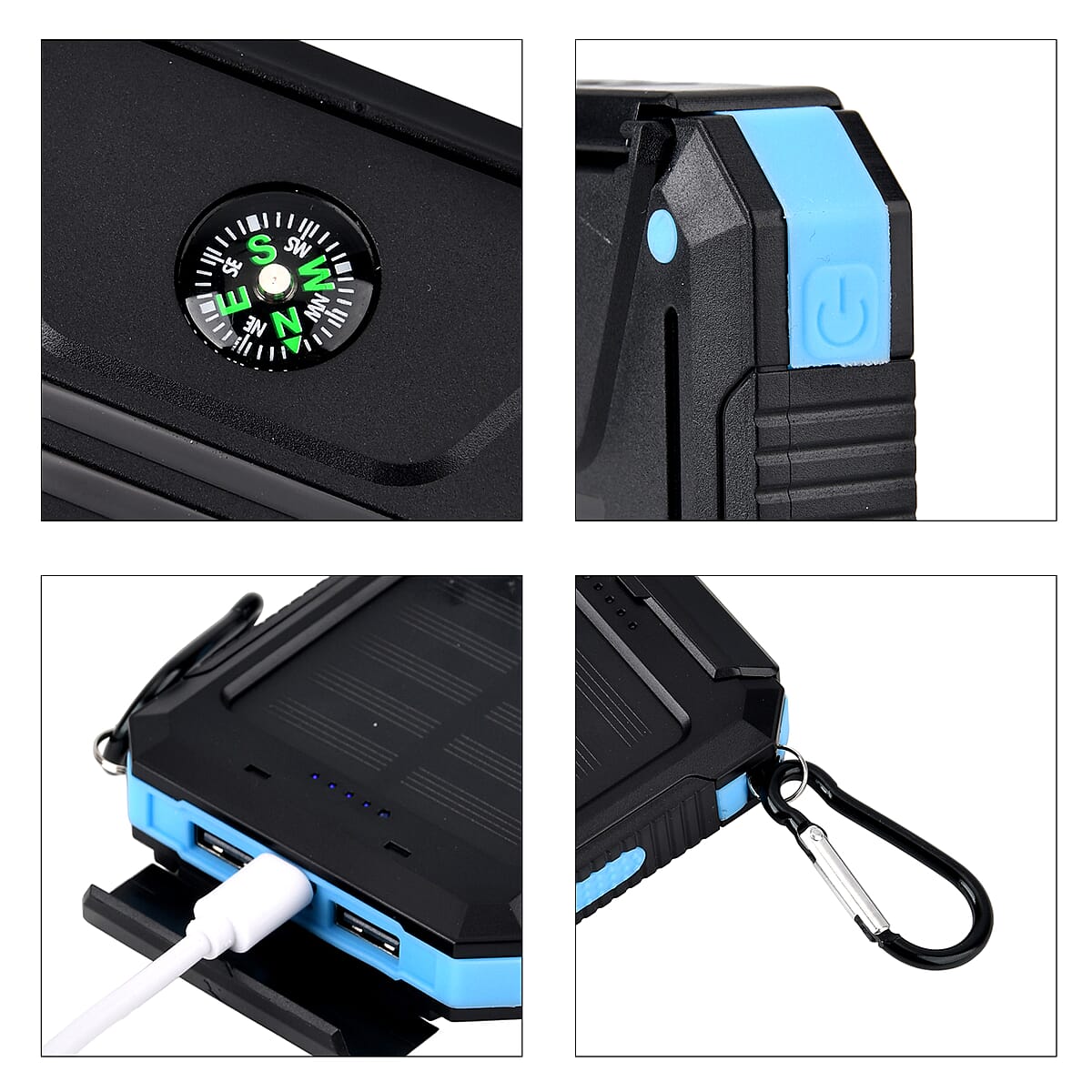  Livmore Blue 5000mAh Solar Power Bank with Flashlight image number 7