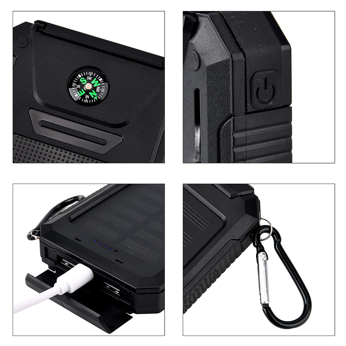  Livmore Black 5000mAh Solar Power Bank with Flashlight image number 7