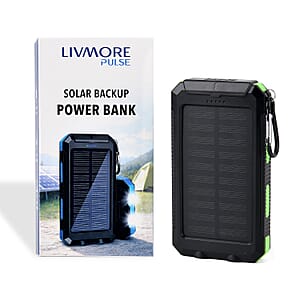 Livmore Green 5000mAh Solar Power Bank with Flashlight