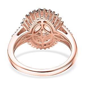 Premium Marropino Morganite and Luxuriant Lab Grown Multi Diamond SI 3.00 ctw Floral Fiesta Ring in 18K Vermeil Rose Gold Over Sterling Silver (Size 7.0)