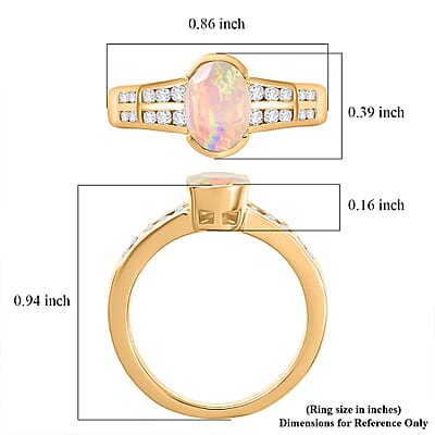 D'Joy Premium Ethiopian Welo Opal and White Zircon 1.00 ctw Earrings in Sterling Silver
