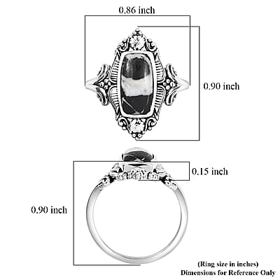 D'Joy Artisan Crafted Premium White Buffalo 2.75 ctw Ring in Sterling Silver (Size 6.0)