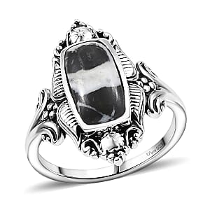 D'Joy Artisan Crafted White Buffalo 2.40 ctw Ring in Sterling Silver (Size 7.0)