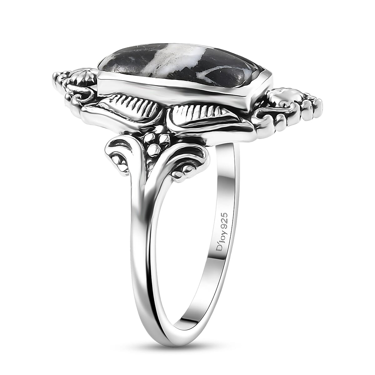 D'Joy Artisan Crafted Premium White Buffalo 2.75 ctw Ring in Sterling Silver (Size 7.0)