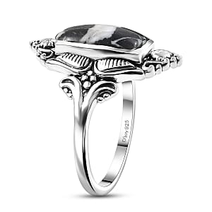 D'Joy Artisan Crafted White Buffalo 2.40 ctw Ring in Sterling Silver (Size 7.0)