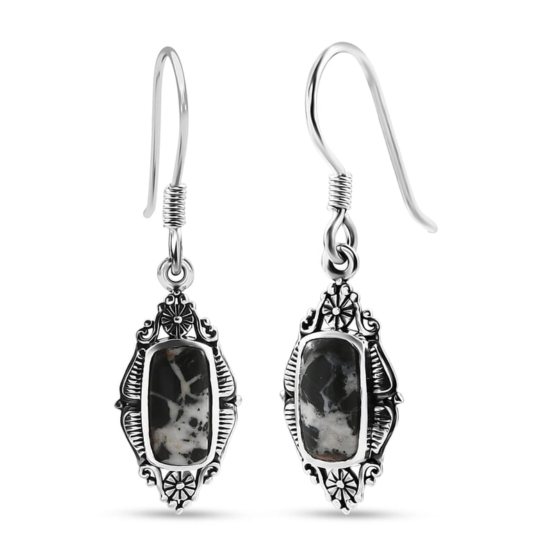 D'Joy Artisan Crafted Premium White Buffalo 3.35 ctw Earrings in Sterling Silver