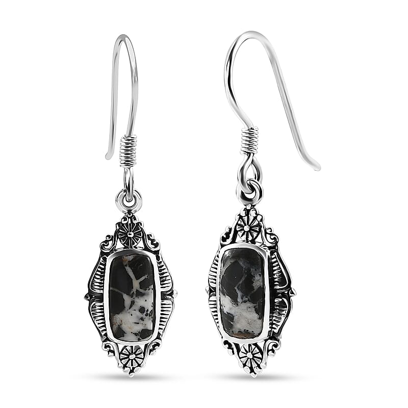 D'Joy Artisan Crafted Premium White Buffalo 3.35 ctw Earrings in Sterling Silver