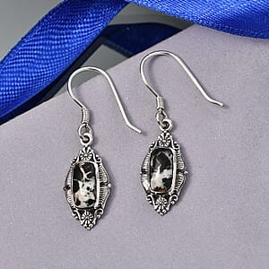D'Joy Artisan Crafted White Buffalo 3.20 ctw Earrings in Sterling Silver