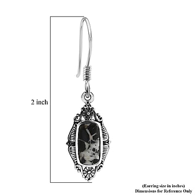 D'Joy Artisan Crafted Premium White Buffalo 3.35 ctw Earrings in Sterling Silver