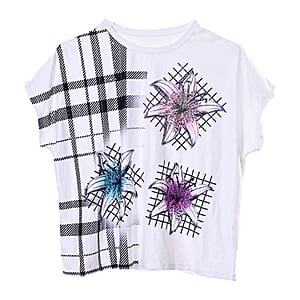 La Marey White Floral Pattern Hollowed Out Top - One Size Fits Most