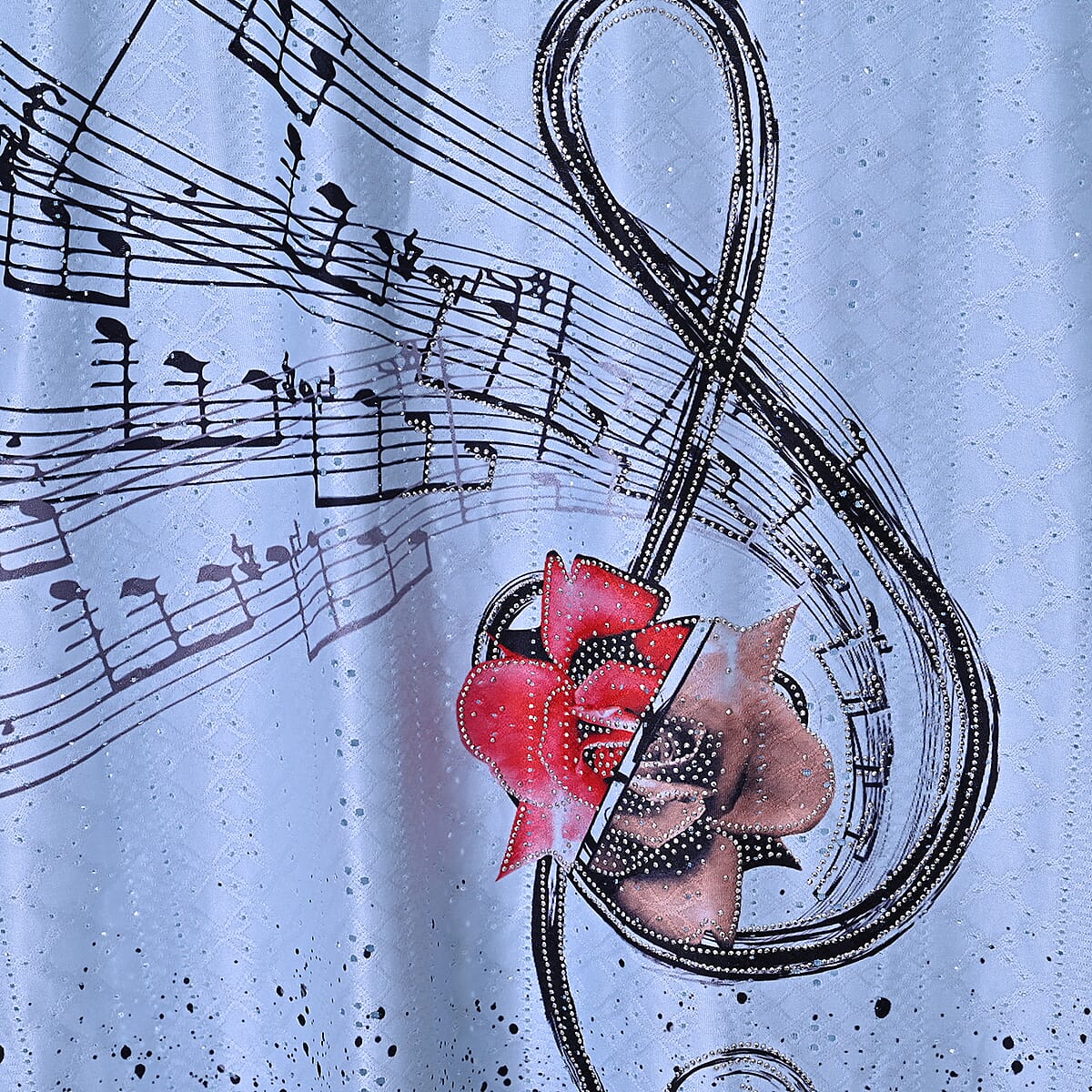 La Marey Blue Floral Pattern Hollowed Out Top - One Size Fits Most image number 5