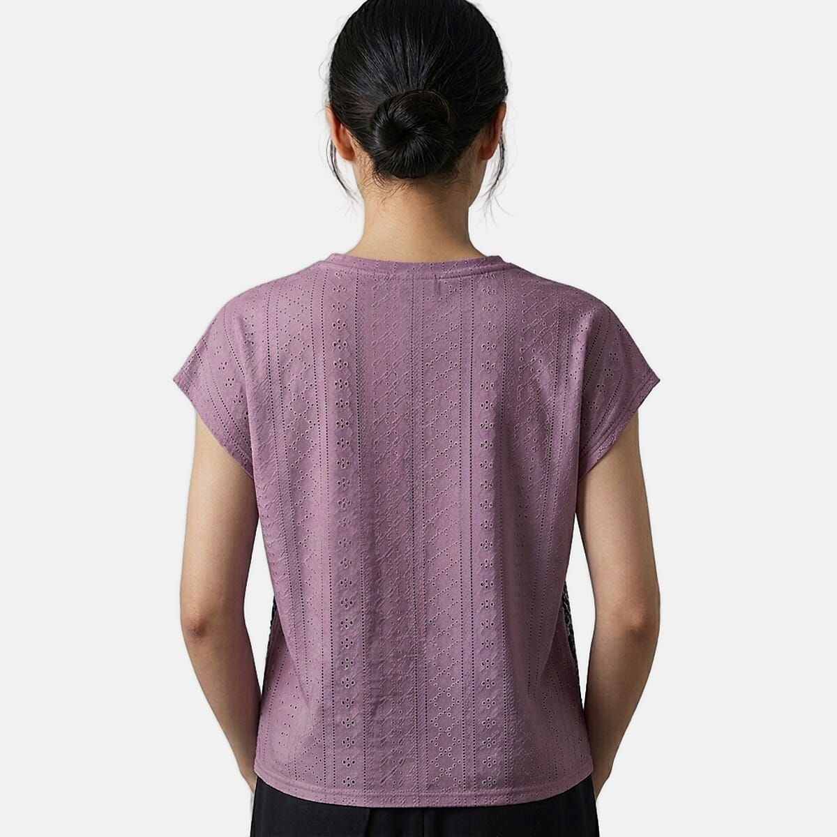 La Marey Pink Floral Pattern Hollowed Out Top - One Size Fits Most image number 1