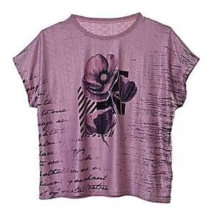 La Marey Pink Floral Pattern Hollowed Out Top - One Size Fits Most