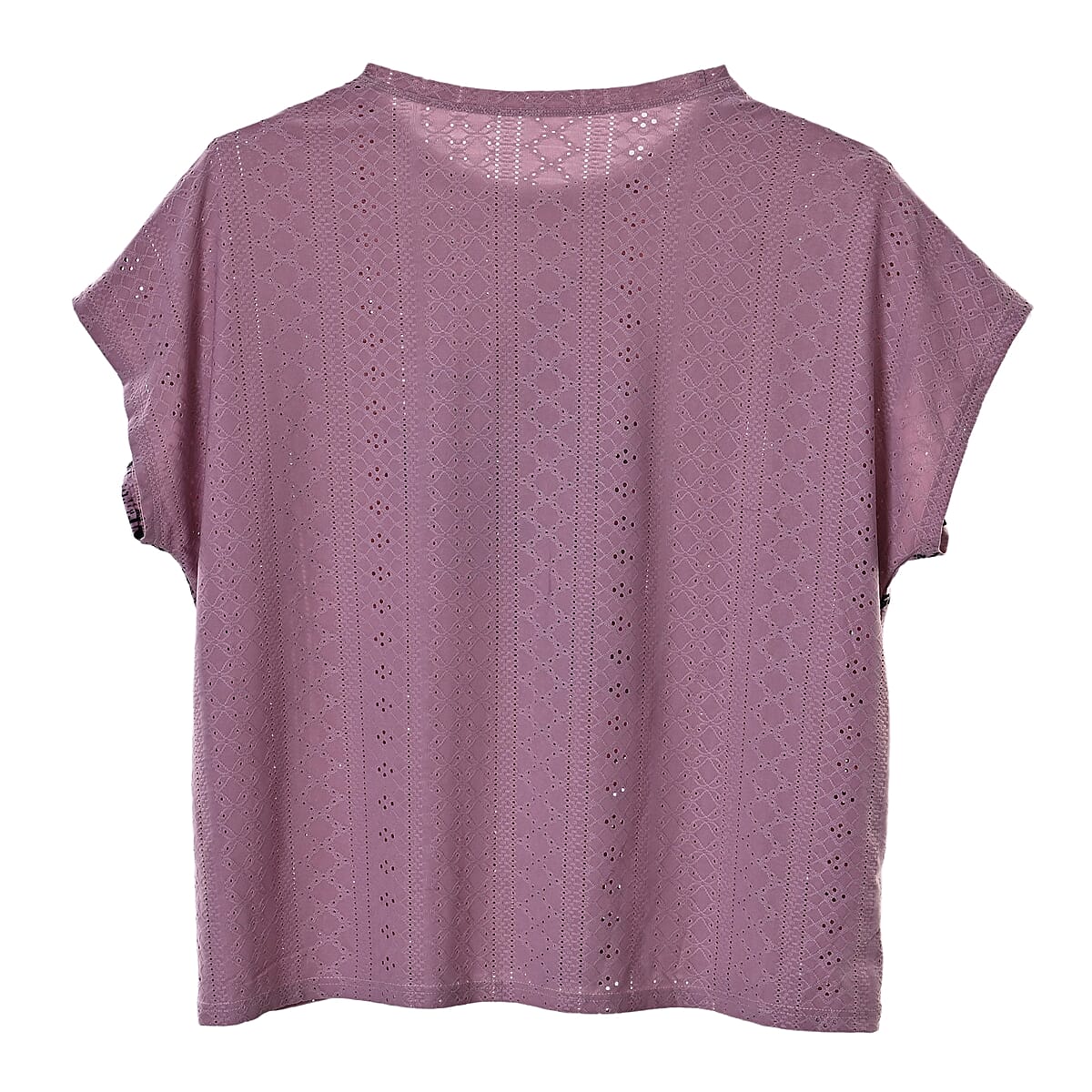 La Marey Pink Floral Pattern Hollowed Out Top - One Size Fits Most image number 3