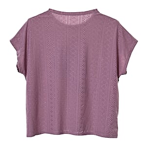 La Marey Pink Floral Pattern Hollowed Out Top - One Size Fits Most