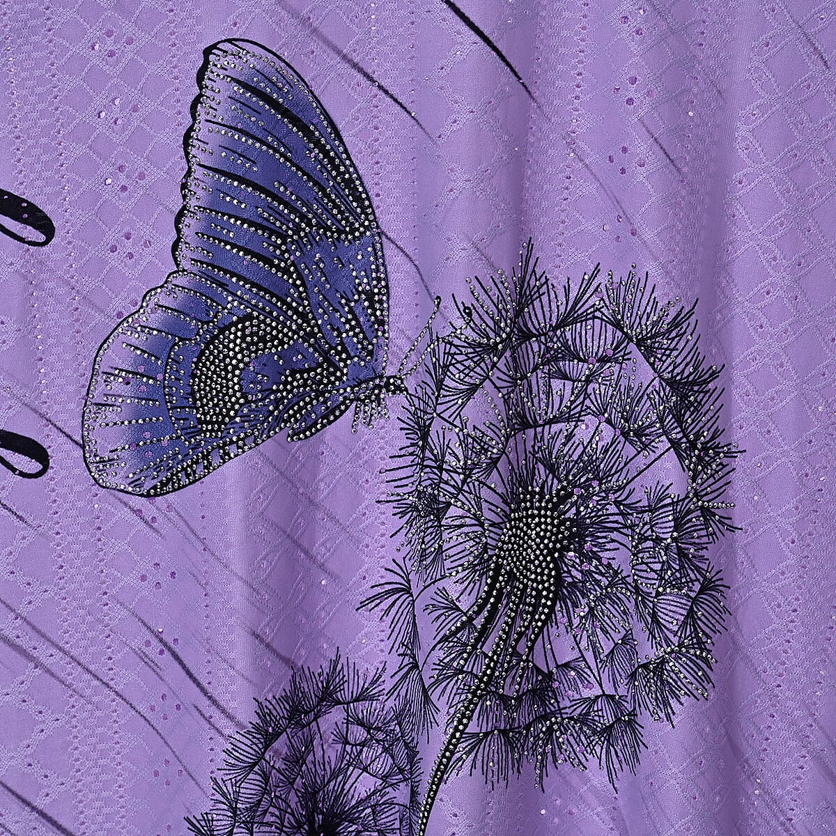 La Marey Purple Floral Pattern Hollowed Out Top - One Size Fits Most image number 5