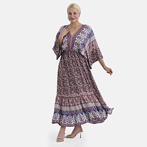LA MAREY Coffee Placement Print Dress One Size Fit Most