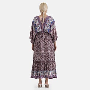 LA MAREY Coffee Placement Print Dress One Size Fit Most