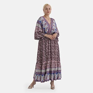 LA MAREY Coffee Placement Print Dress One Size Fit Most