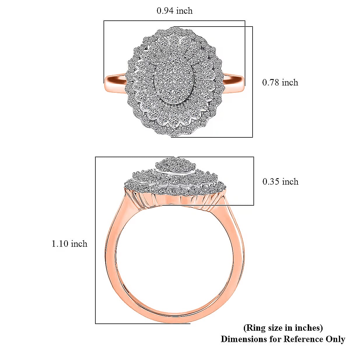 Luxuriant Lab Grown Diamond E-F, VS Ring in 18K Vermeil RG Over Sterling Silver (Size 10.0) 1.00 ctw (Del. In 10-12 Days)