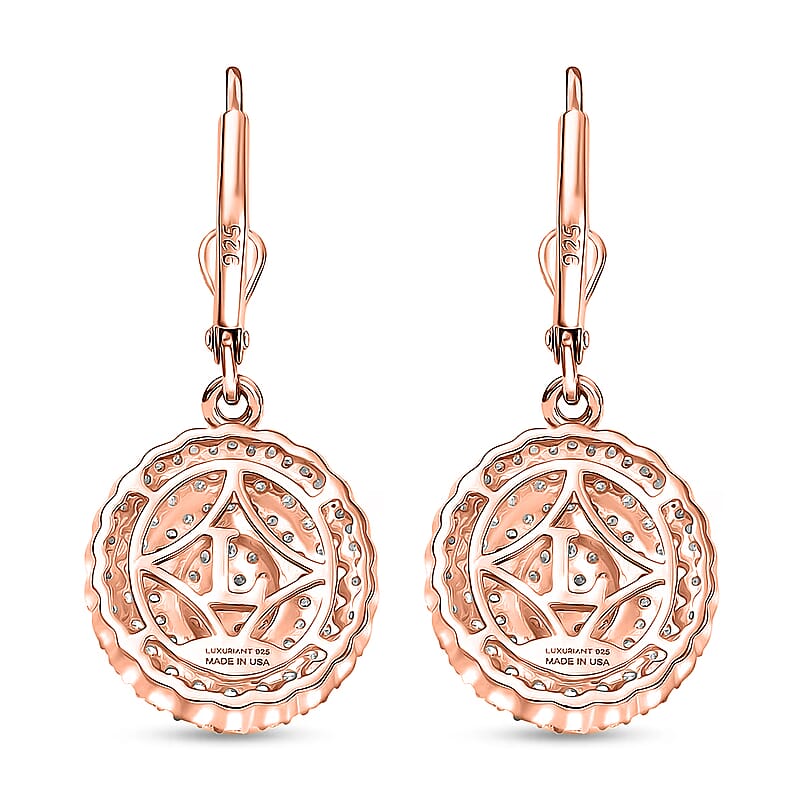 Luxuriant Lab Grown Diamond E-F VS 1.00 ctw Earrings in 18K Vermeil RG Over Sterling Silver (Del. In 10-12 Days)