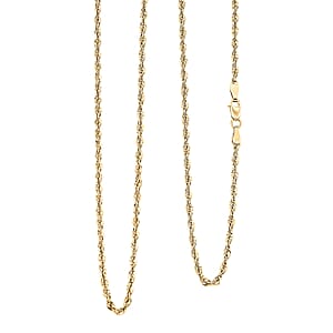 10K Yellow Gold 2.2mm Rope Chain Necklace 30 Inches 3.40 Grams