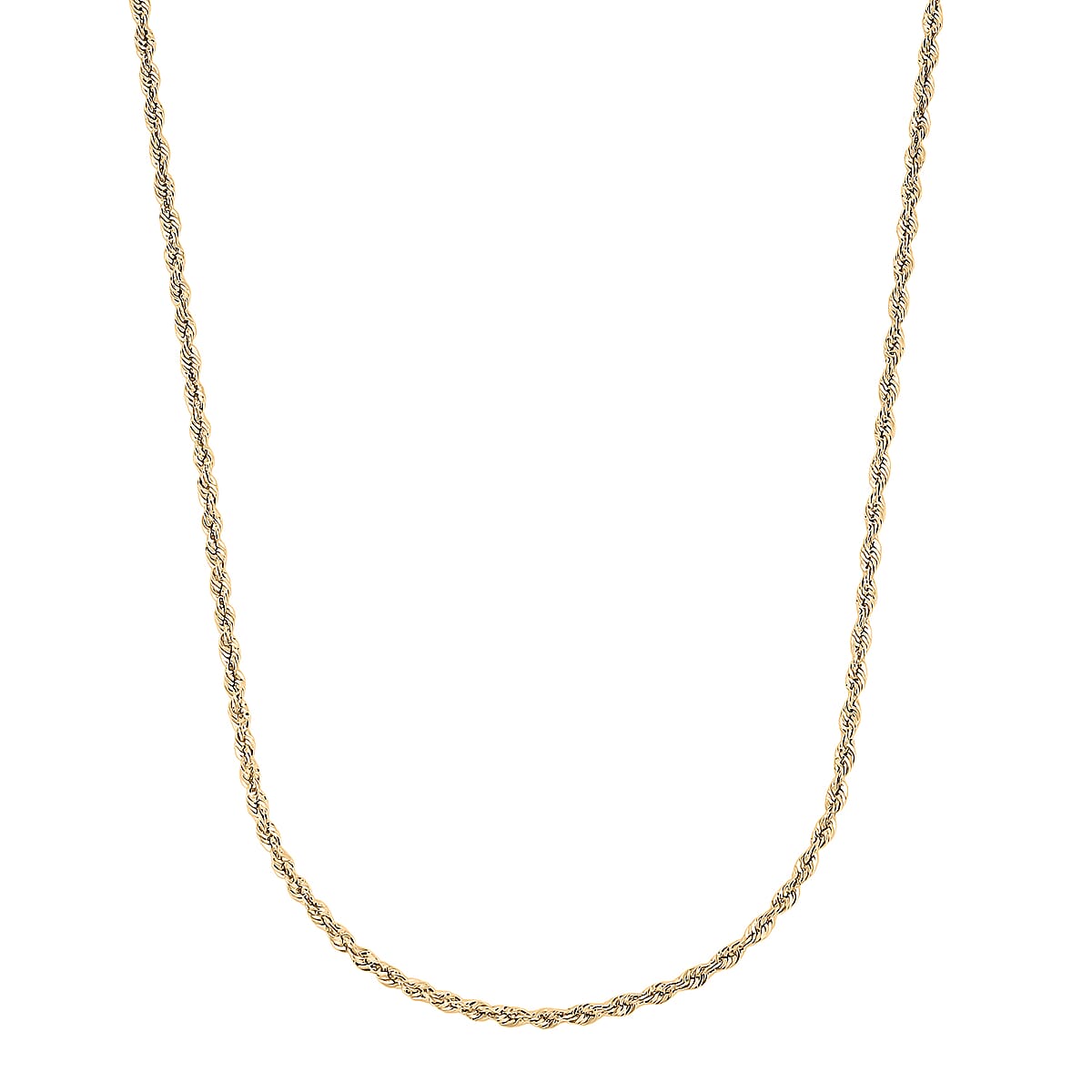 10K Yellow Gold 2.2mm Rope Chain Necklace 30 Inches 3.40 Grams image number 3