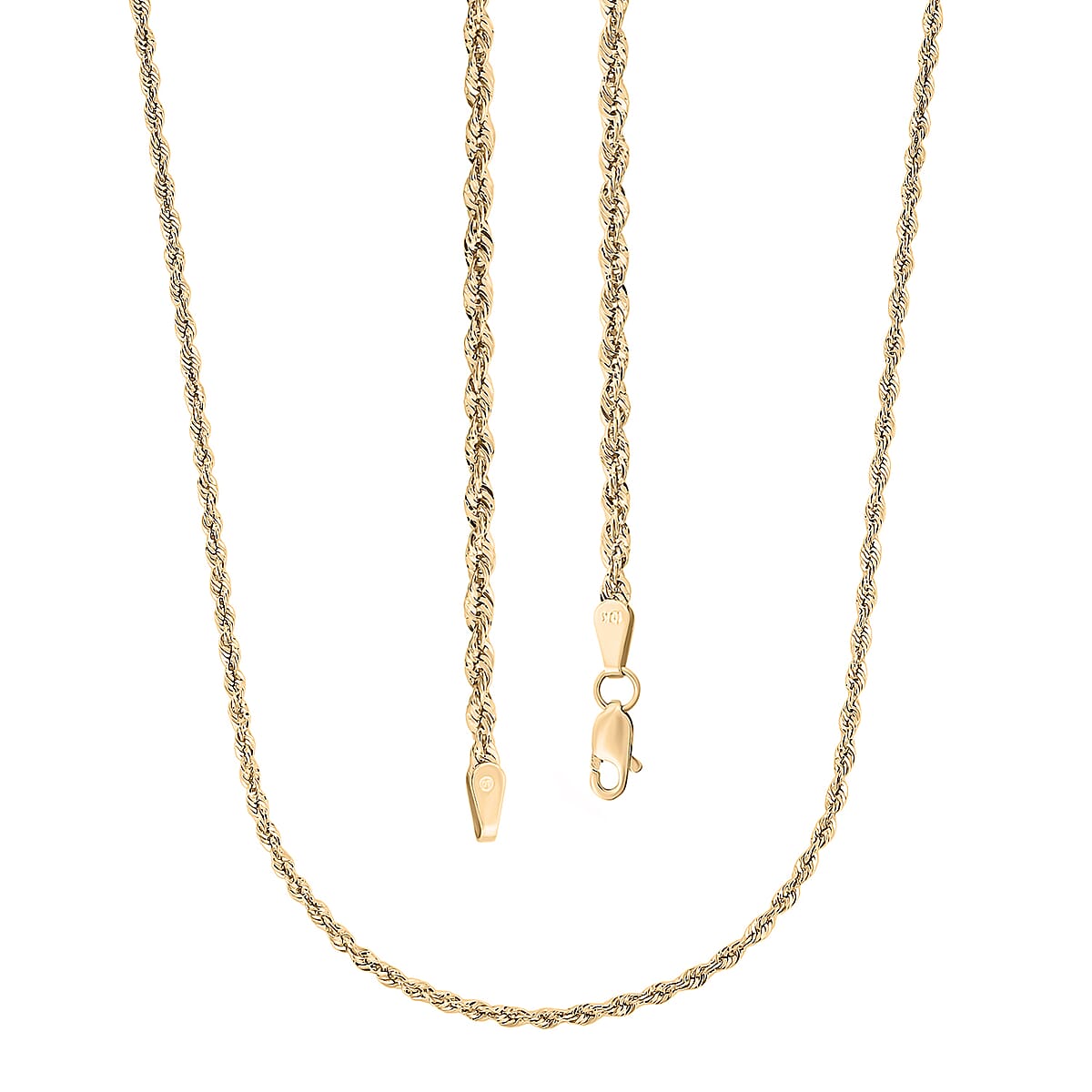 10K Yellow Gold 2.2mm Rope Chain Necklace 30 Inches 3.40 Grams image number 4