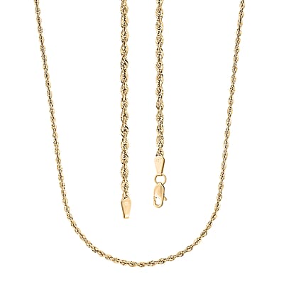 10K Yellow Gold 2.2mm Rope Chain Necklace 30 Inches 3.40 Grams